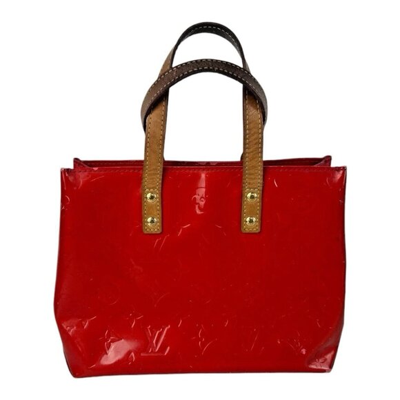 LOUIS VUITTON Reade PM Red Vernis Leather Tote Hand Bag Purse **READ** - Picture 3 of 16